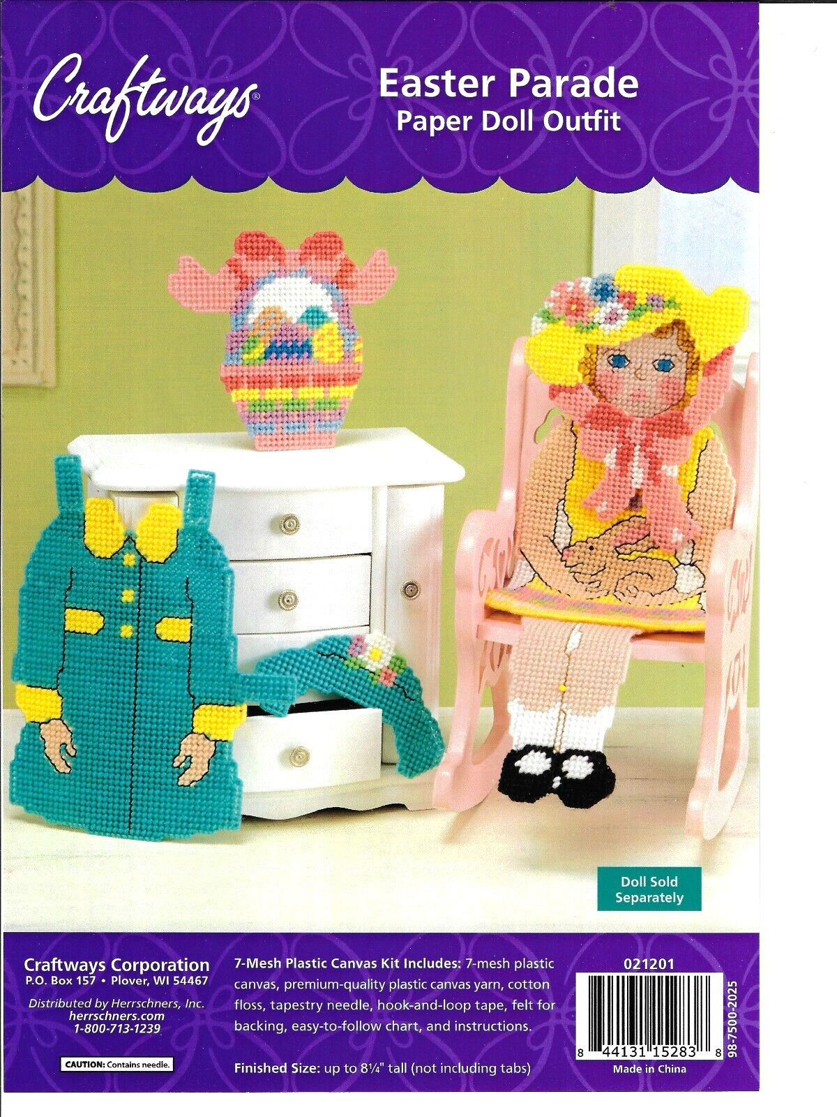EASTER PARADE Paper Doll OUTFIT  7ct  plastic canvas PATTERN     (#1110)