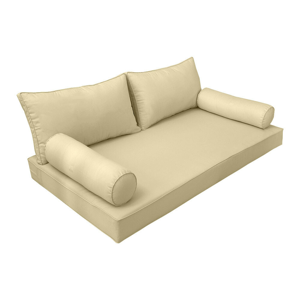 |SLIPCOVER ONLY| S2 Daybed Mattress Bolster Back Covers Piped Trim TwinXL AD103