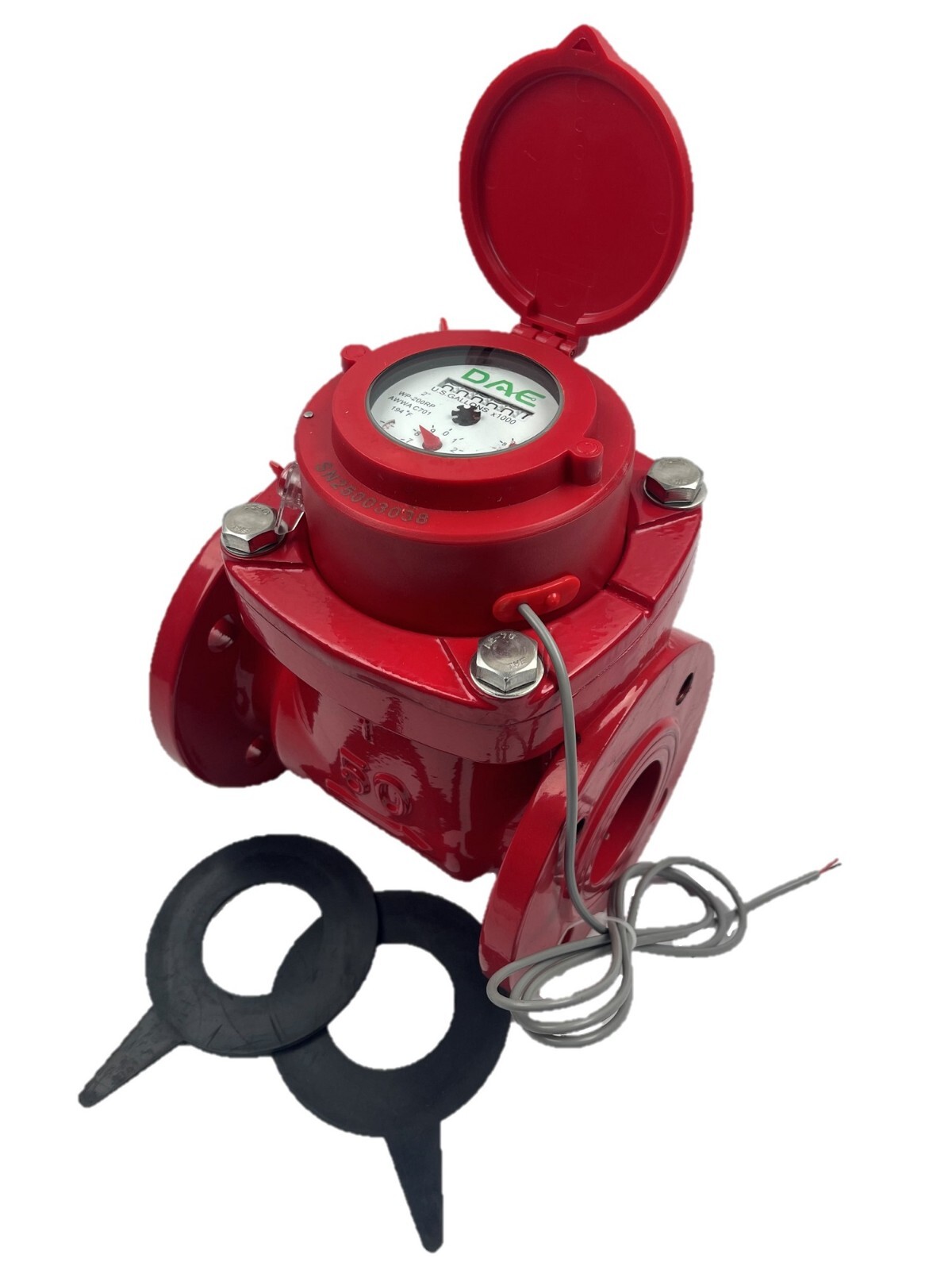 DAE WP-200RP 2" Woltmann Hot Water Meter, IP68, Pulse Output, Gallon
