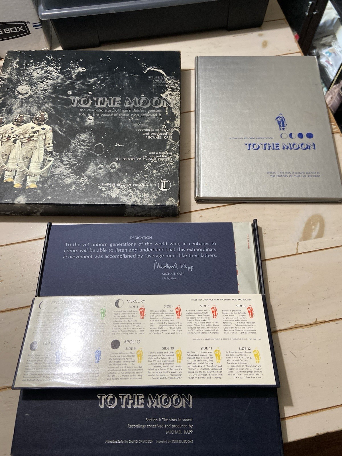 Time-Life Records To The Moon 1969 6 LP Vinyl Box Set Book Apollo 11 NASA VTG