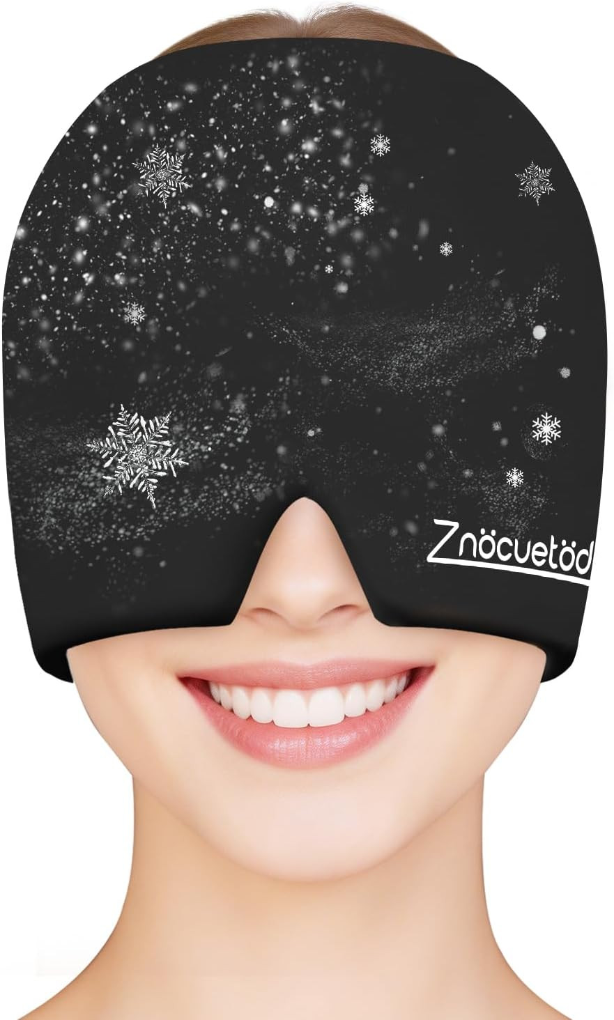 Migraine Headache Relief Cap Hat Full Head Ice Pack Wrap Cooling Black