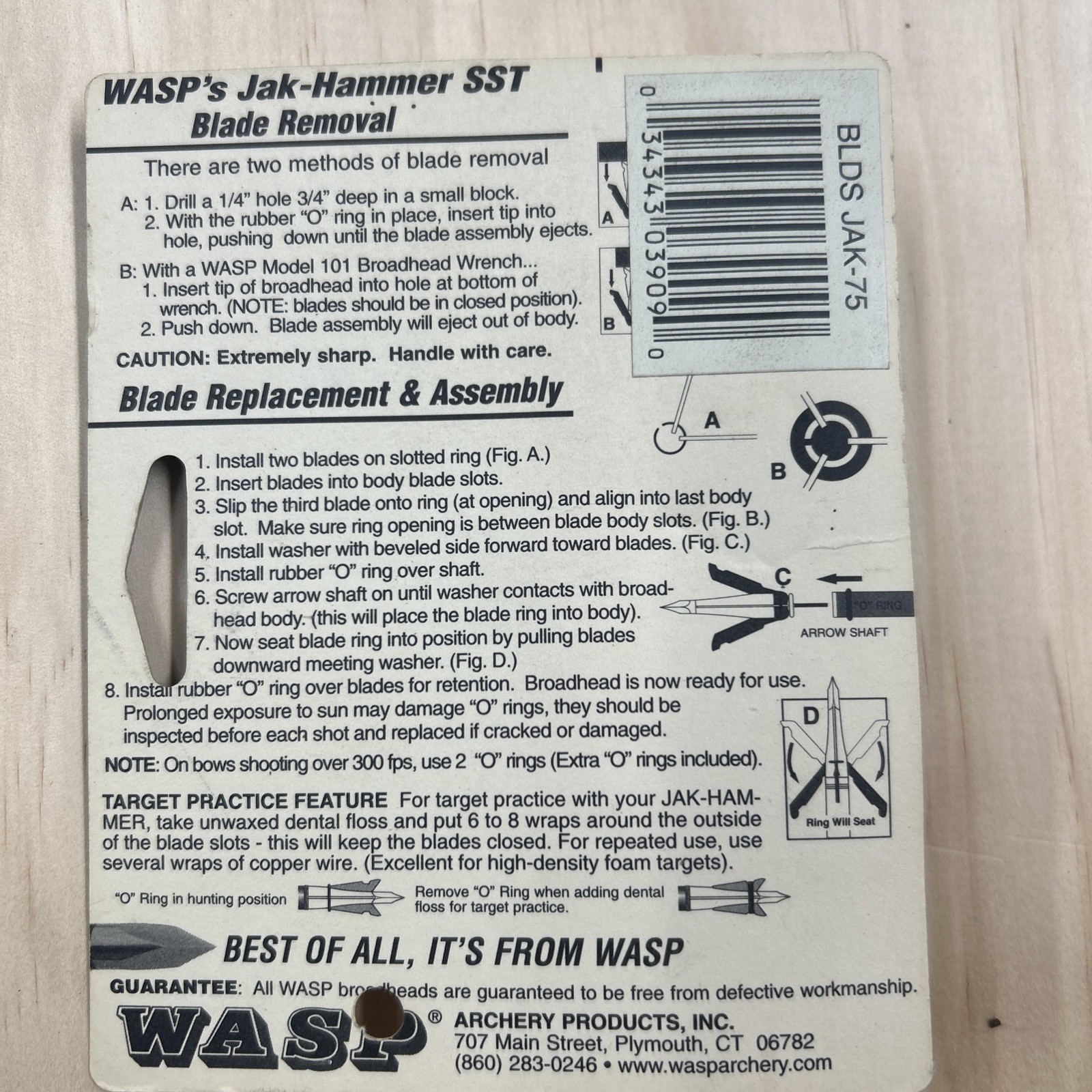 9 Jack hammer Wasp 75 Grain Replacement Blades