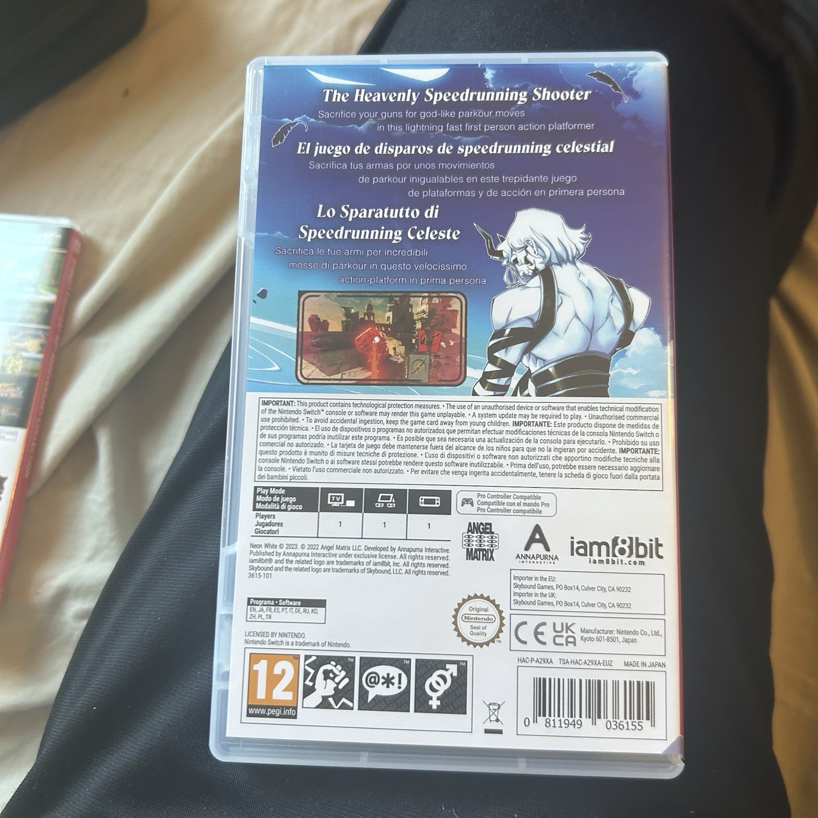Replacement Case (NO GAME) Neon White for Nintendo Switch