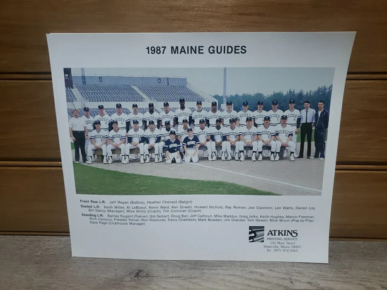 1987 Maine Guides Baseball Team Photo Philadelphia Phillies Triple AAA MILB SGA