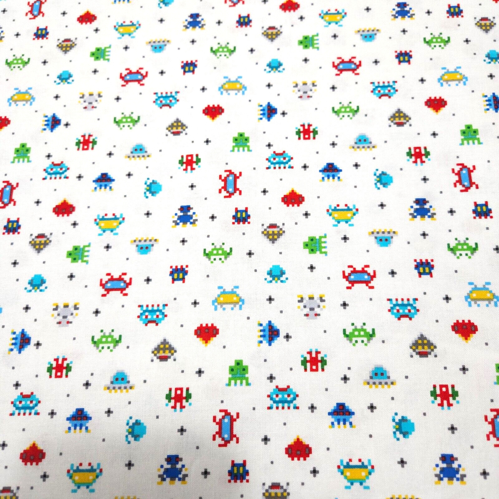 Gaming Zone BTY Northcott Vintage Video Game Characters on White