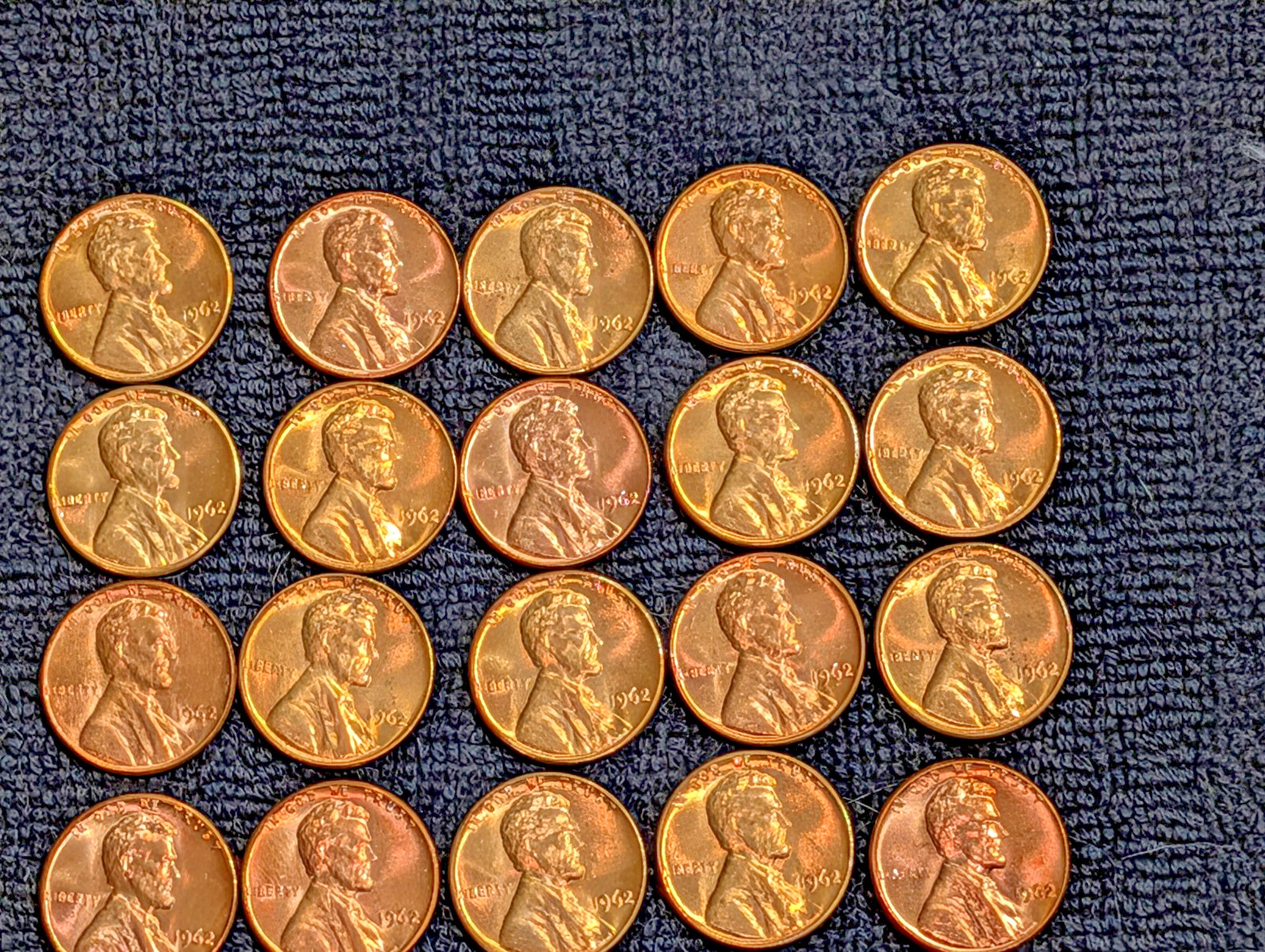1962-P BU Lincoln Pennies from OBW roll