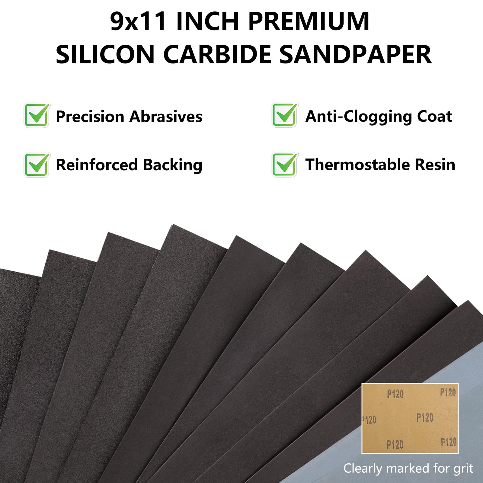 Shineboc 7000 Grit Sandpaper, 9 x 11 Inch Wet Dry Sand Paper Hand Abrasive Sa...