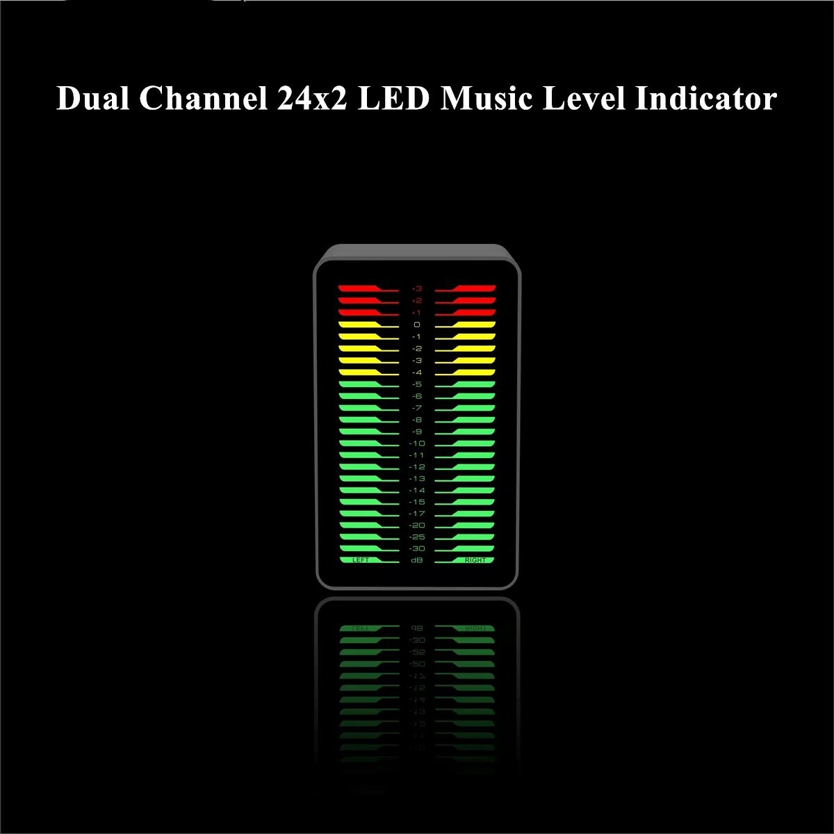 Dual Channel 24x2 LED Music Level Indicator Audio Spectrum Analyzer VU Meter