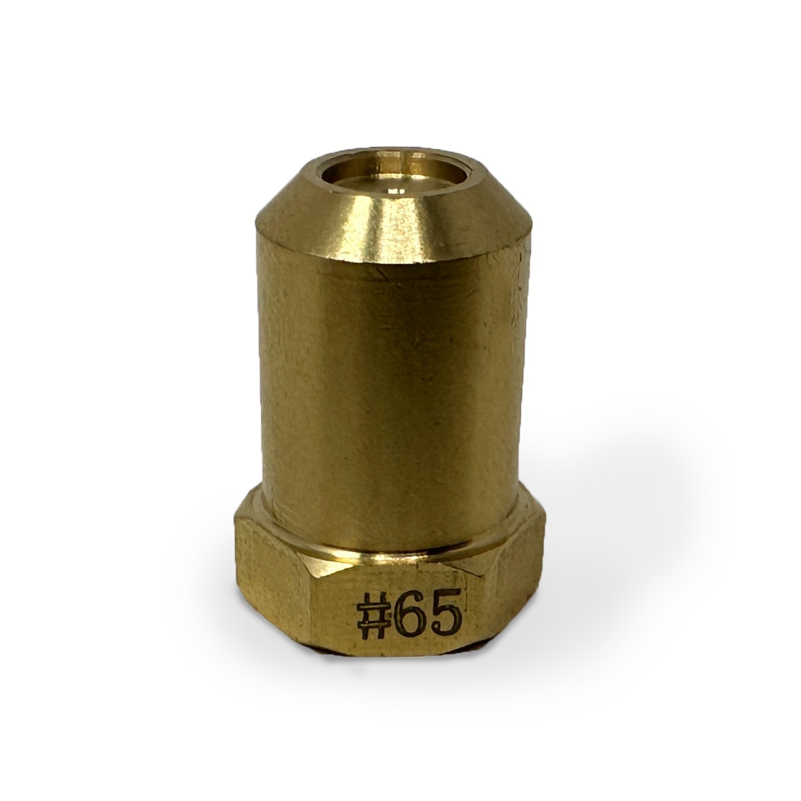 Brass Propane Female Cap Orifice,  # 65 0.9mm Opening 3/8" - 27 UNEF Thread