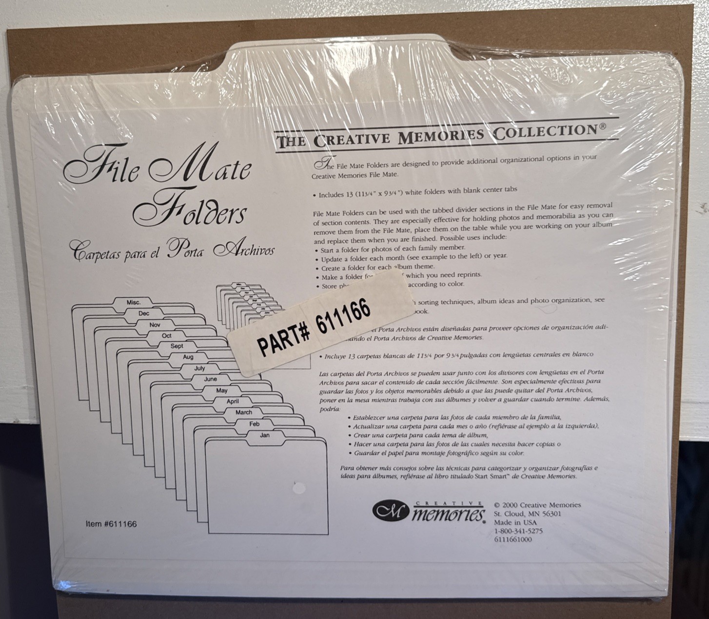 Creative Memories File Mate Folders Center Tabs White Set Of 13 NEW