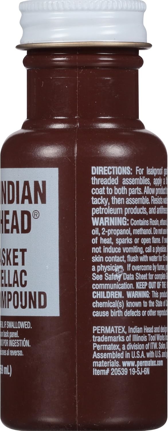 Indian Head Gasket Shellac Compound, 2 oz. (Pack of 12)