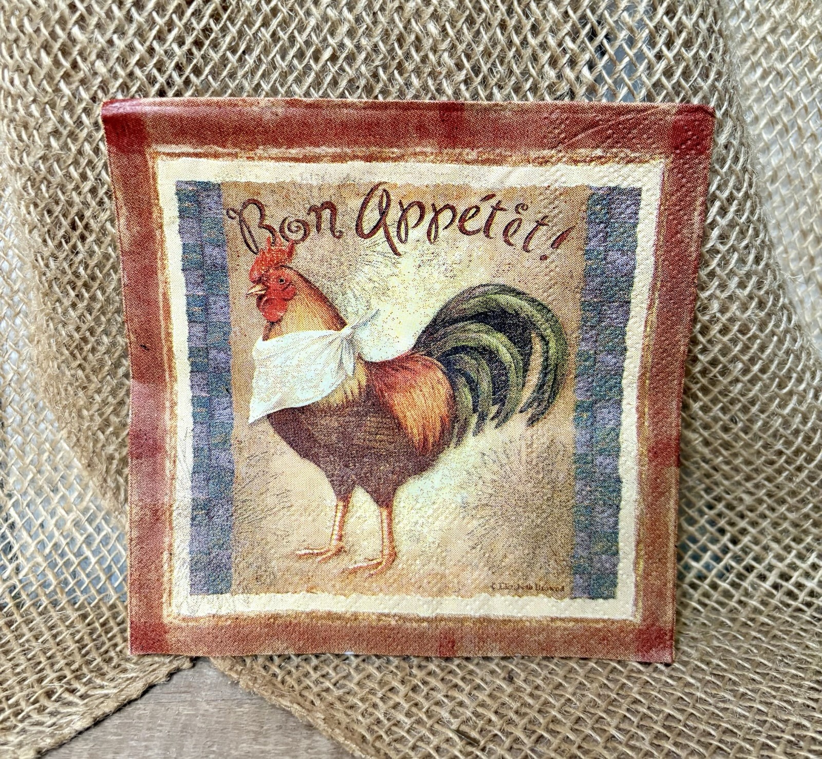 C-042 Chicken Bon Appetite Decoupage napkin for decoupage, paper crafts