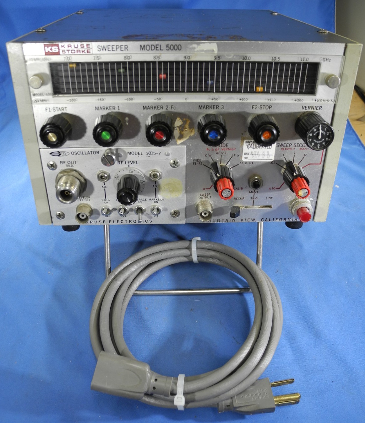 SD Kruse Electronics Sweeper 5000A w/ Oscillator Model 5015-2 7-11 GHz Module