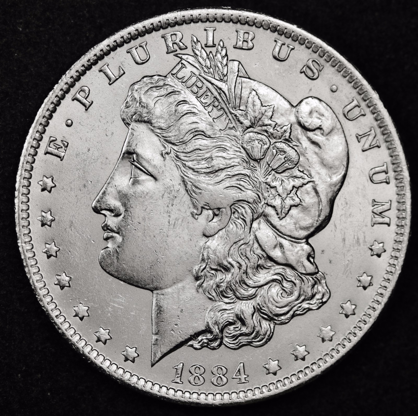 1884-o Morgan Silver Dollar.  B.U.  100381  Inventory H