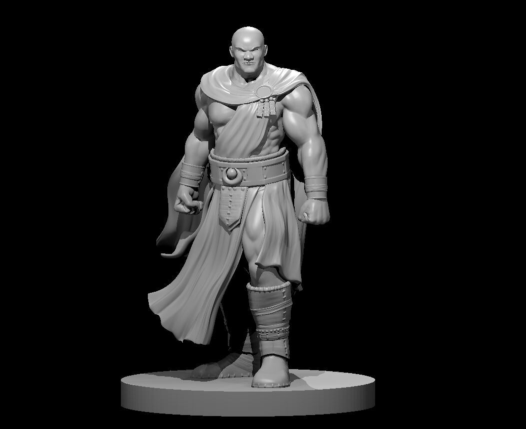 Human Male Monk V7 Fighter Warrior NPC 28mm Scale DND D&D Tabletop Mini