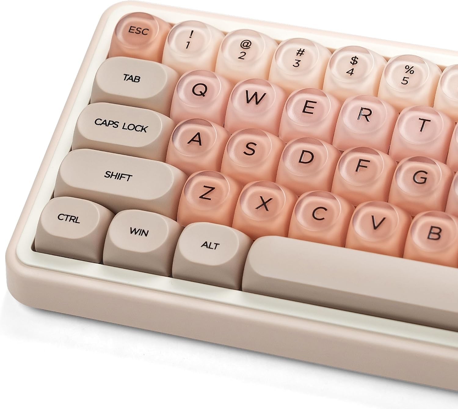 132 PCS Jelly Pink PBT Keycaps Foundation MOA Profile Cute Custom MX