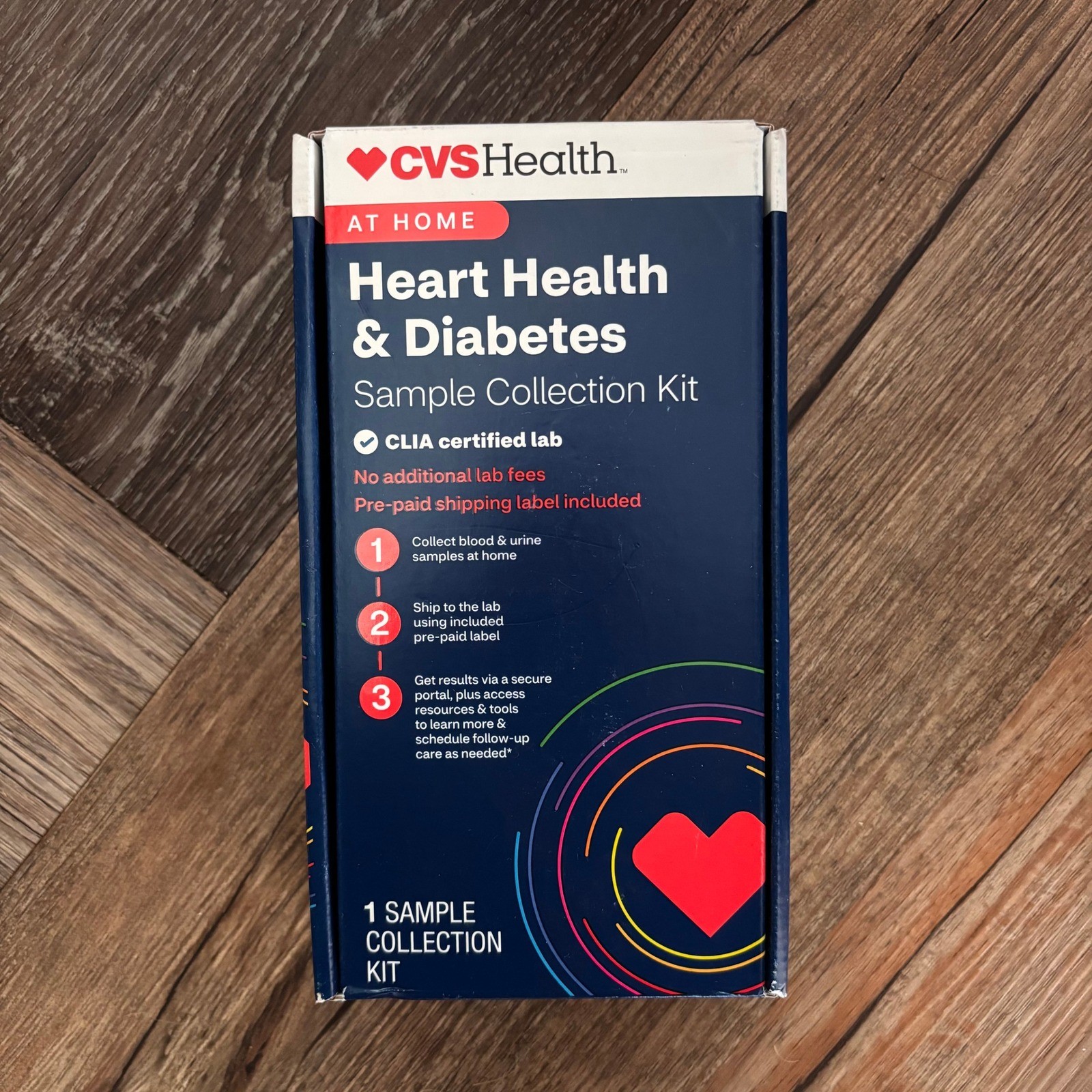 CVS Health At Home Heart Health & Diabetes Sample Collection Kit 799540 Exp 2027
