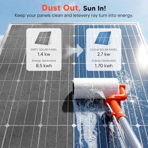 Solar Cleaning Kit 20FT Pole Brush 2 Speeds