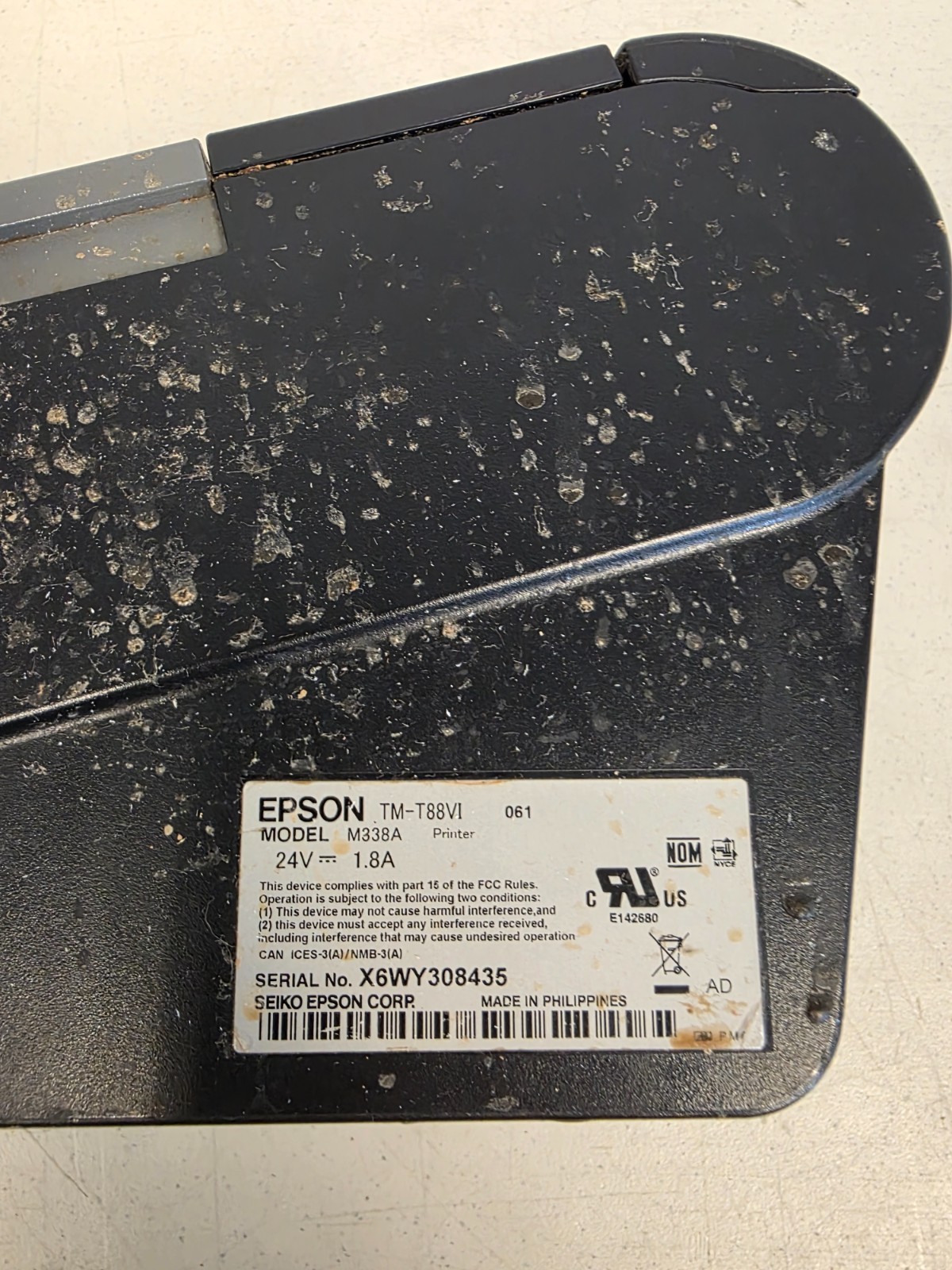 Epson TM-T88VI POS USB Thermal Printer M338A (Printer Only) UNTESTED/AS IS #8