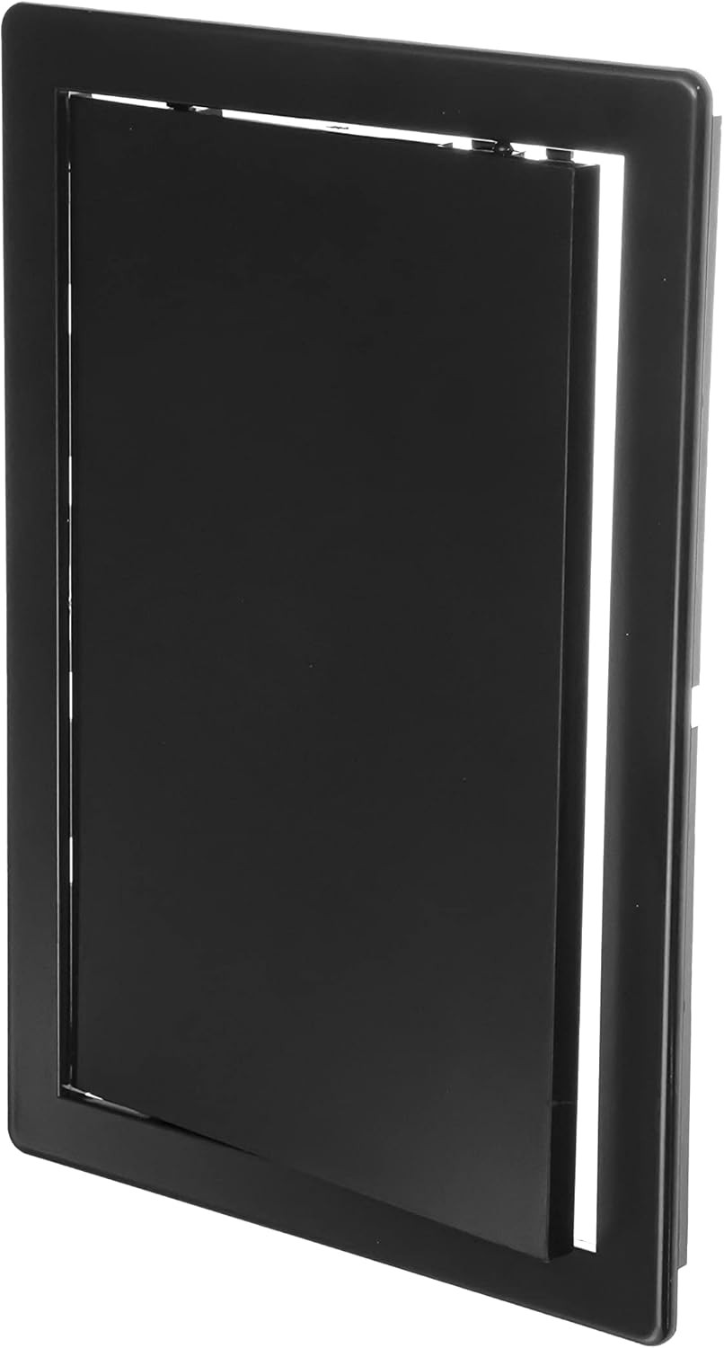 8" X 12" Black Plastic Access Panel. Service Shaft Door Panel. Plumbing, Electri