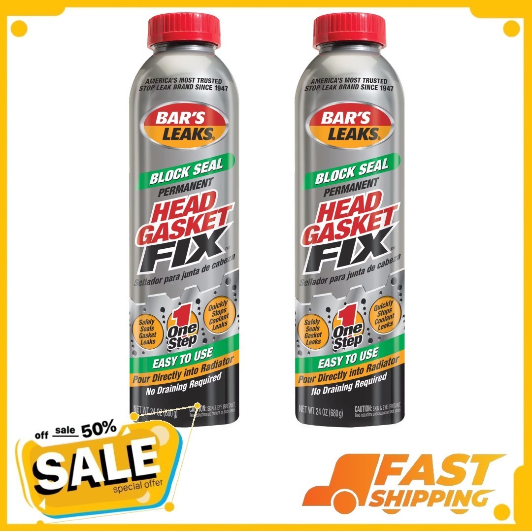 ( 2 Pack ) Bar's Leaks Block Seal Head Gasket Fix Automotive Additive 24 oz