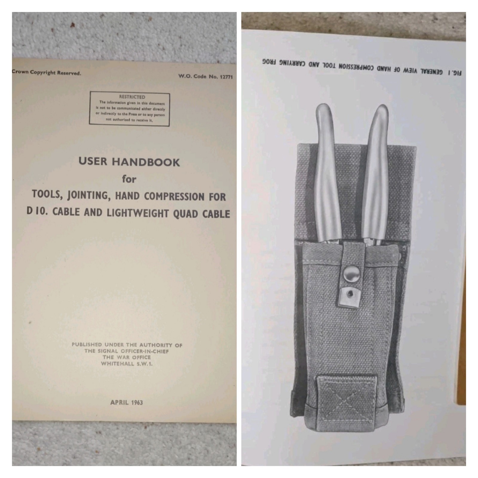 British issue Tools jointing hand compression Manual