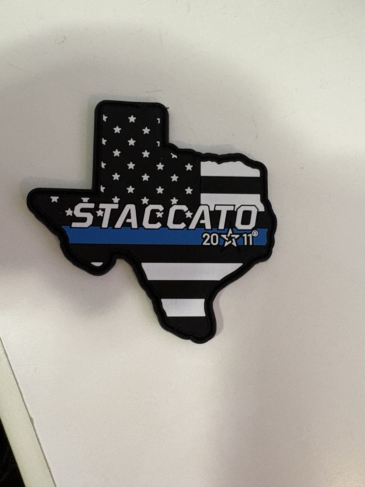 Staccato American Flag / Thin Blue Line /Texas PVC patch ~ FREE SHIPPING