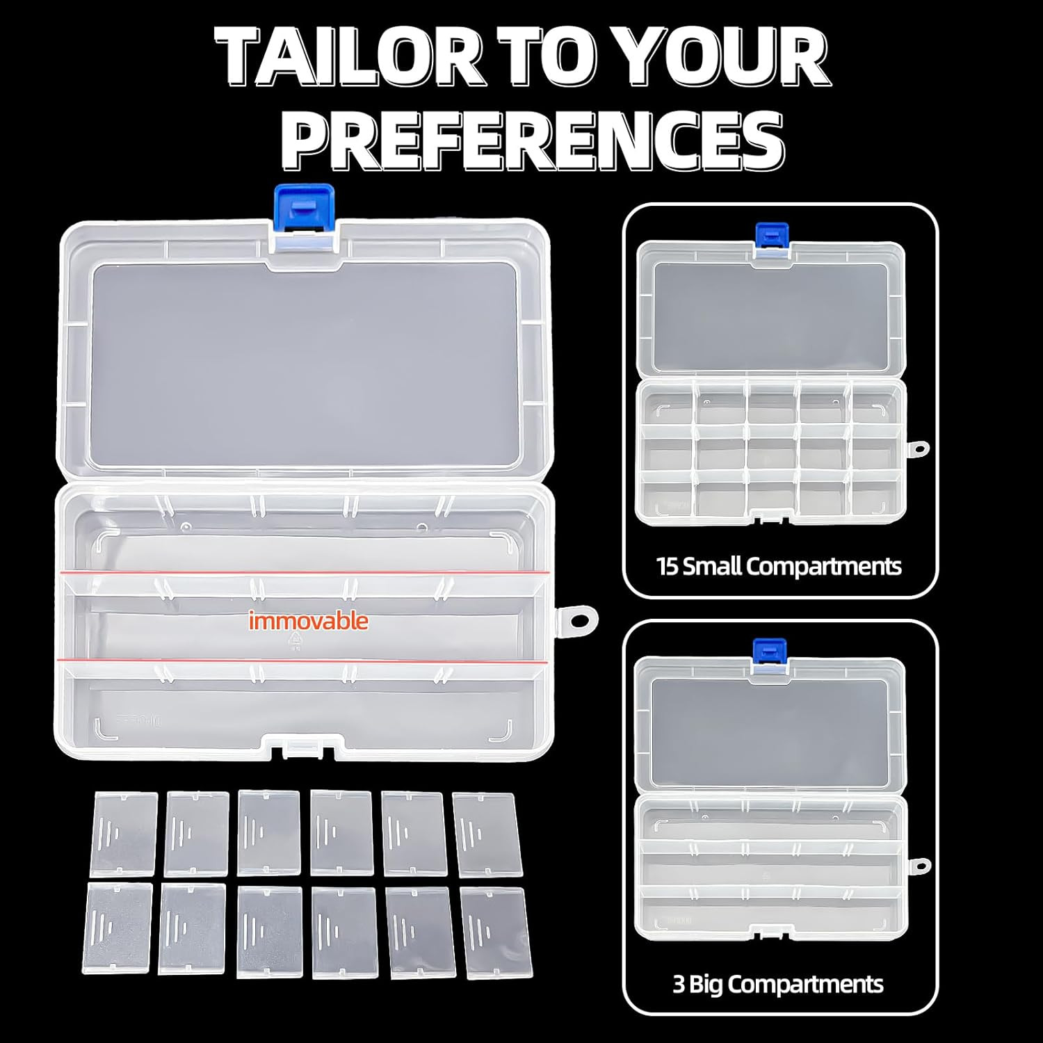 Plastic Organizer Container Storage Box Adjustable Divider Removable Grid Compar
