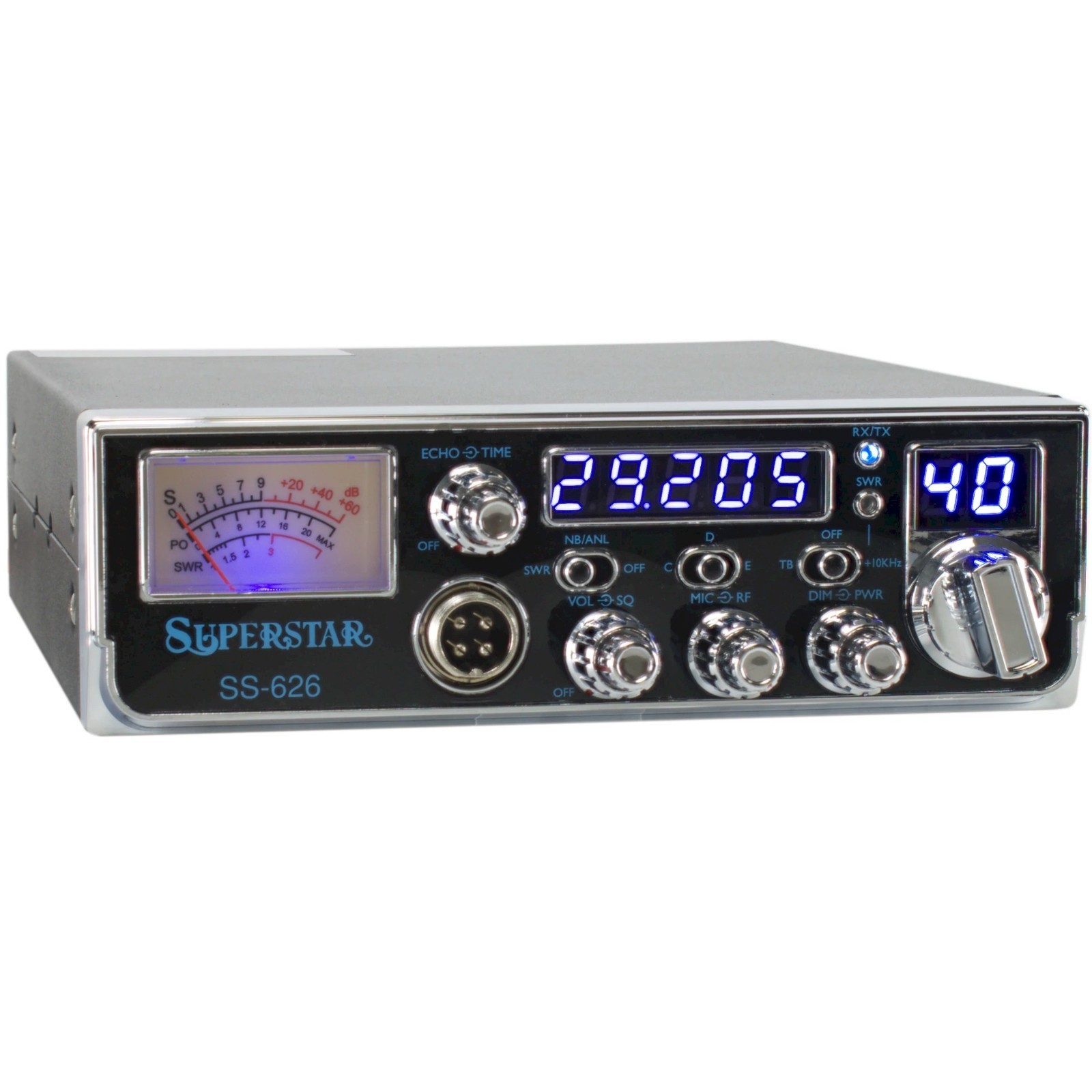 Ranger SuperStar SS‑626 10 Meter Radio 45W AM Echo Talkback Compact Size