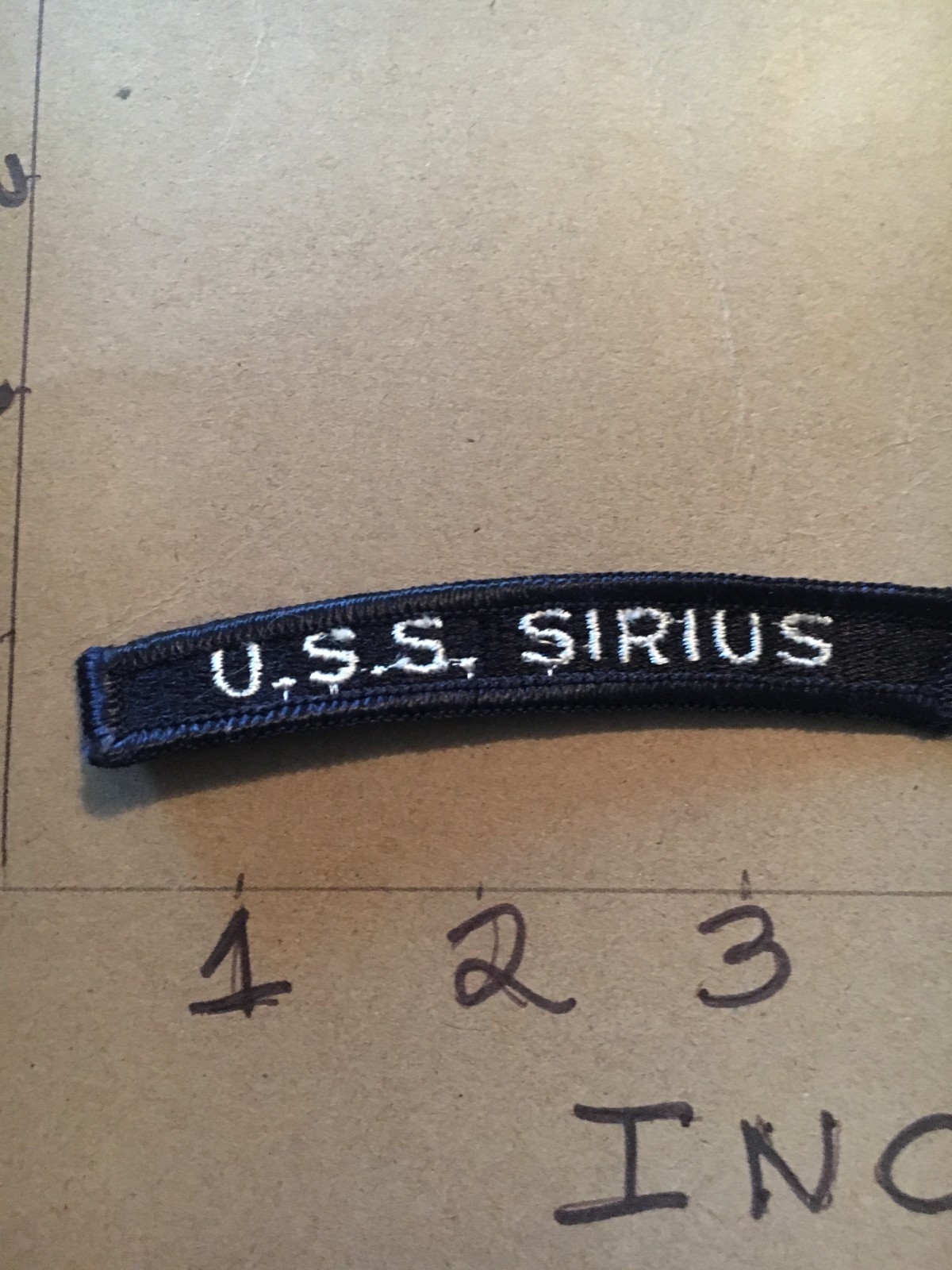 US NAVY SHOULDER STRIP TAB *** rocker *** Patch USS Sirius
