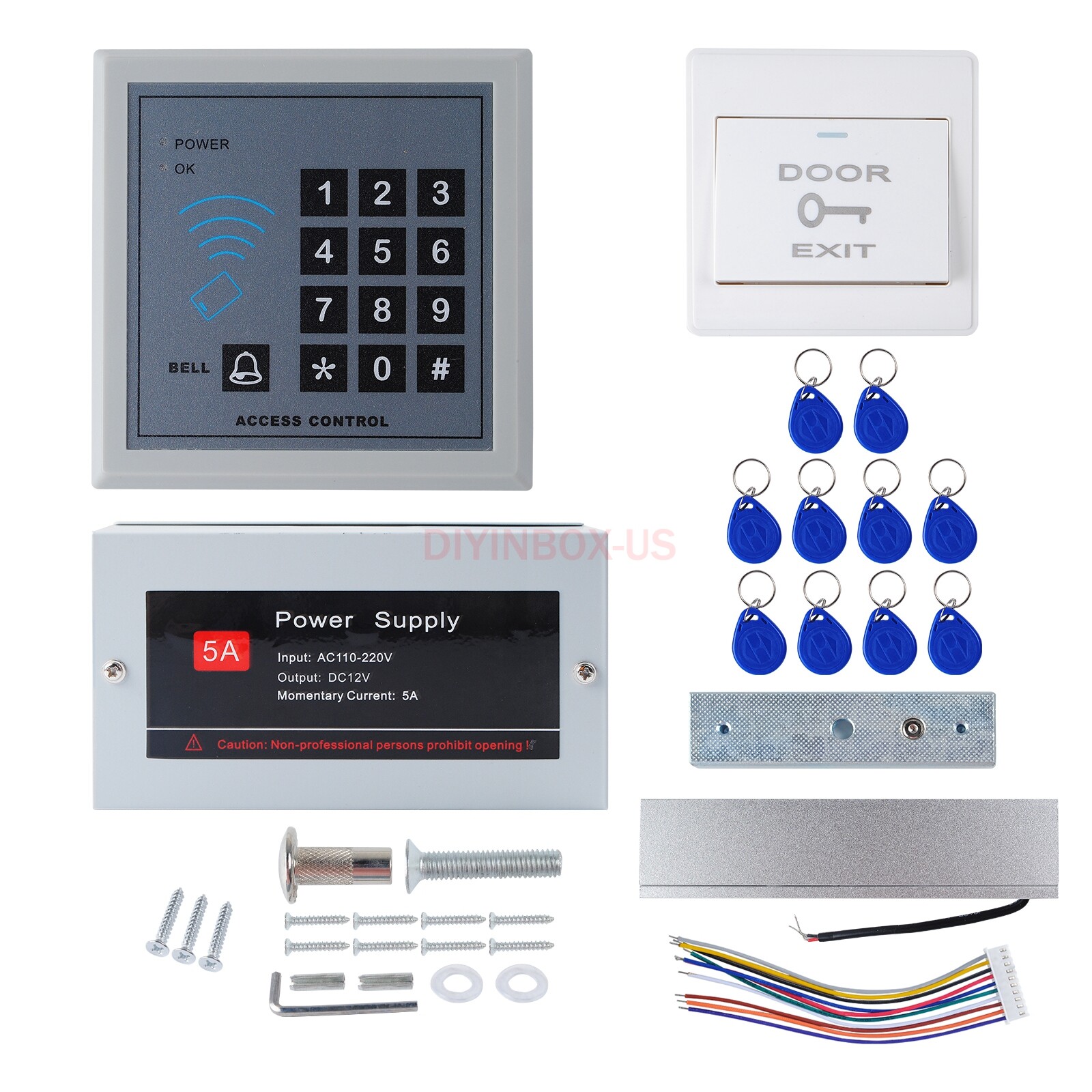 RFID Door Entry Security Access Control System Kit Set Magnetic Electronic Lock