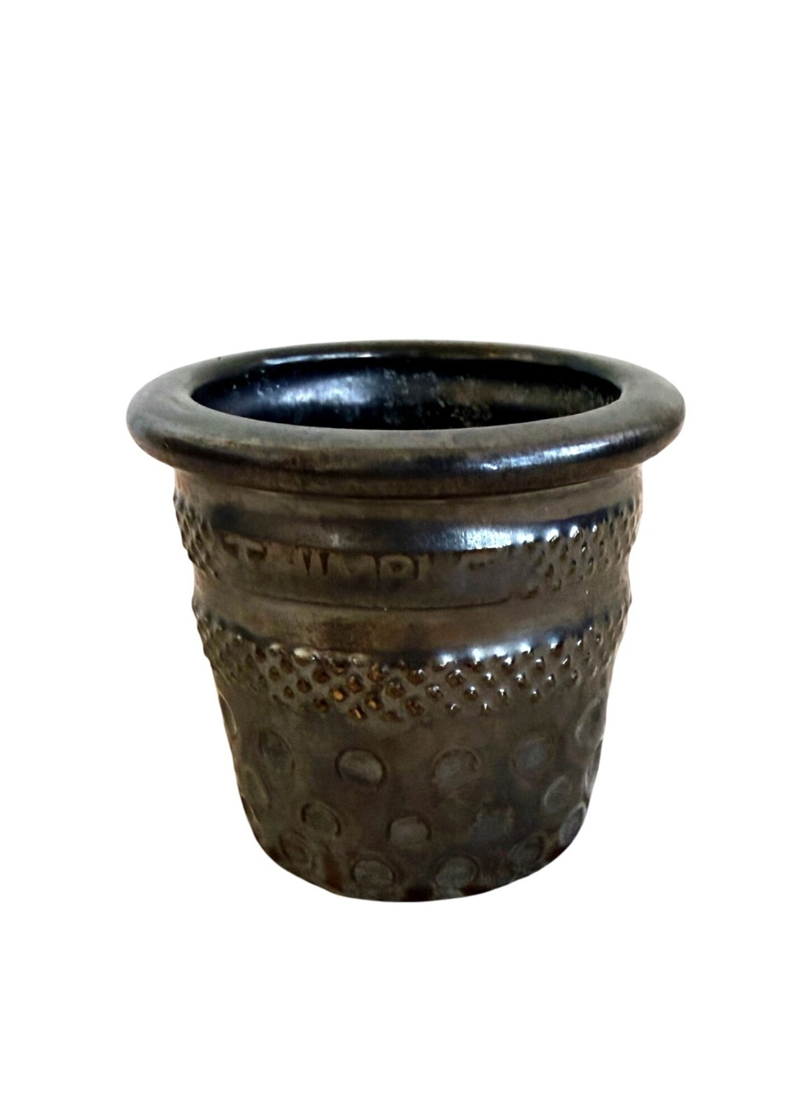 Vintage 70's Mini 3" Flower Pot Sewing Thimble Shape