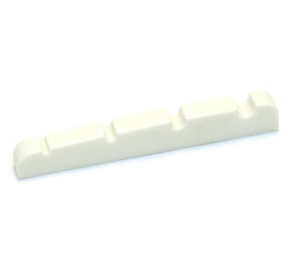 (6) White 1-1/2" Slotted Nuts for Fender Jazz J Bass® Guitar BN-ECO-JBW