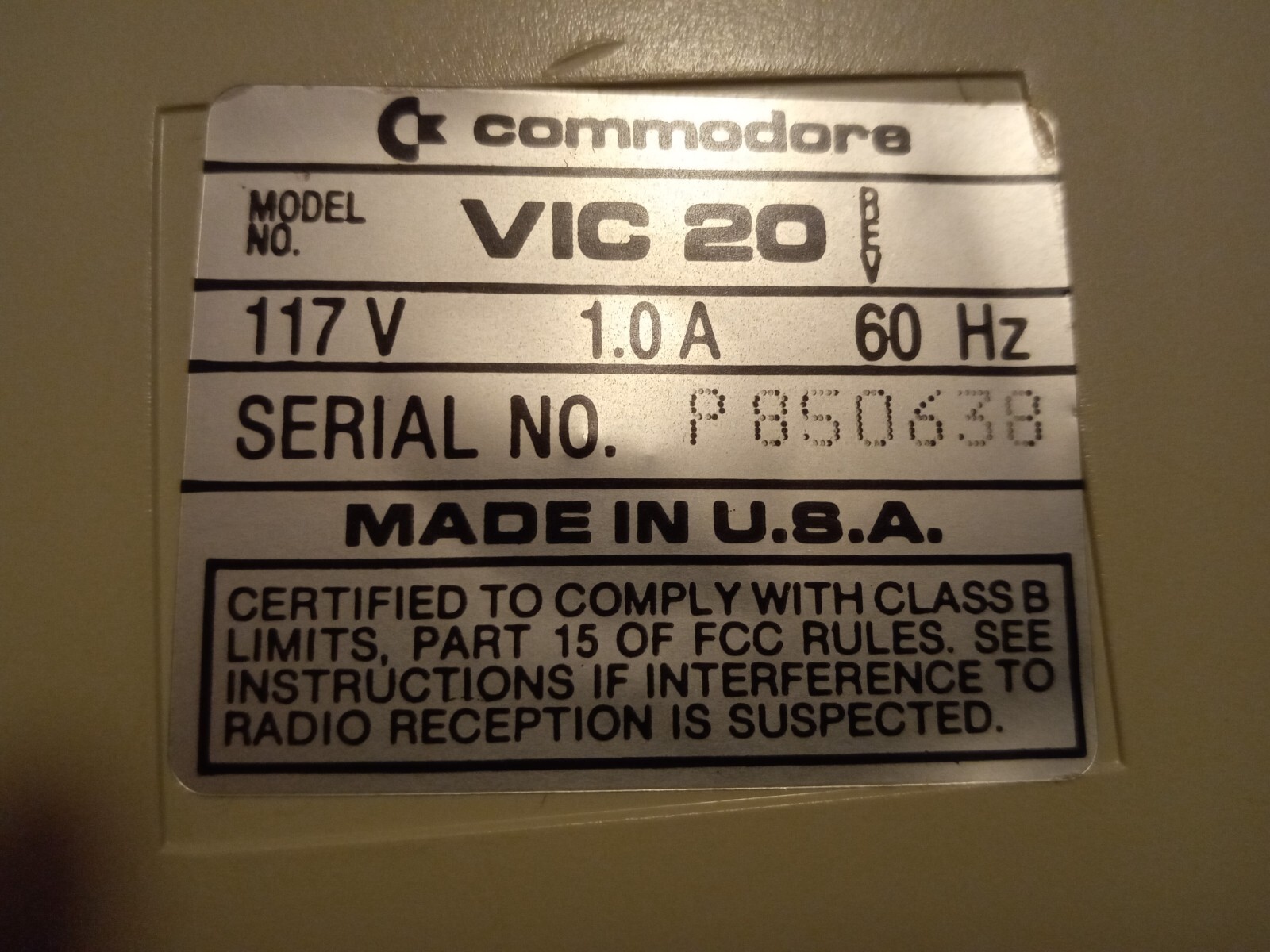 Vintage 1982 Commodore VIC-20 Computer, Datassette, Power Supply, Manual WORKING