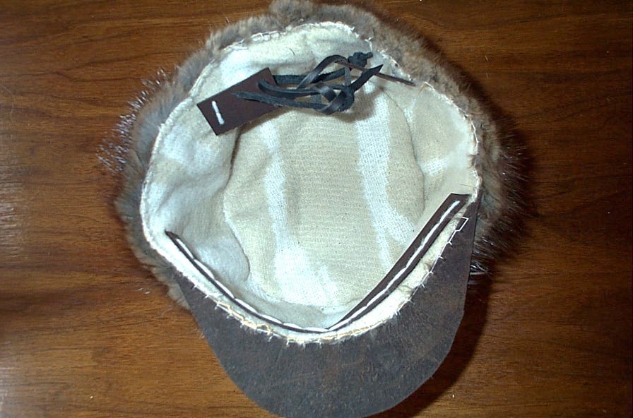 MOUNTAIN MAN, MUSKRAT FUR CAP