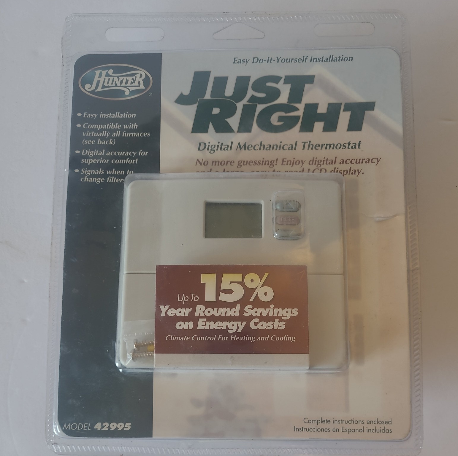 Open Box Hunter Just Right Digital Thermostat 42995 Missing Parts??
