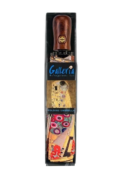 Galleria Gustav Klimt "The Kiss" Compact Folding Umbrella