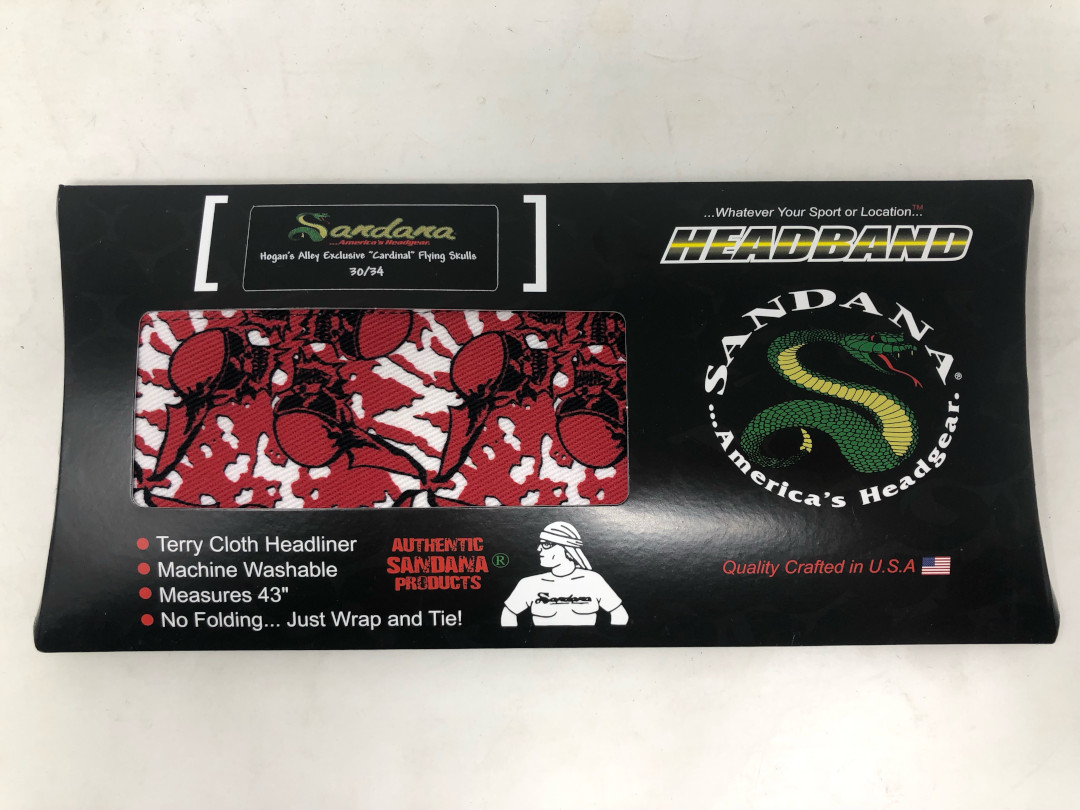 Limited Edition Sandana Flying Skulls Paintball Headband - Cardinal Red #30