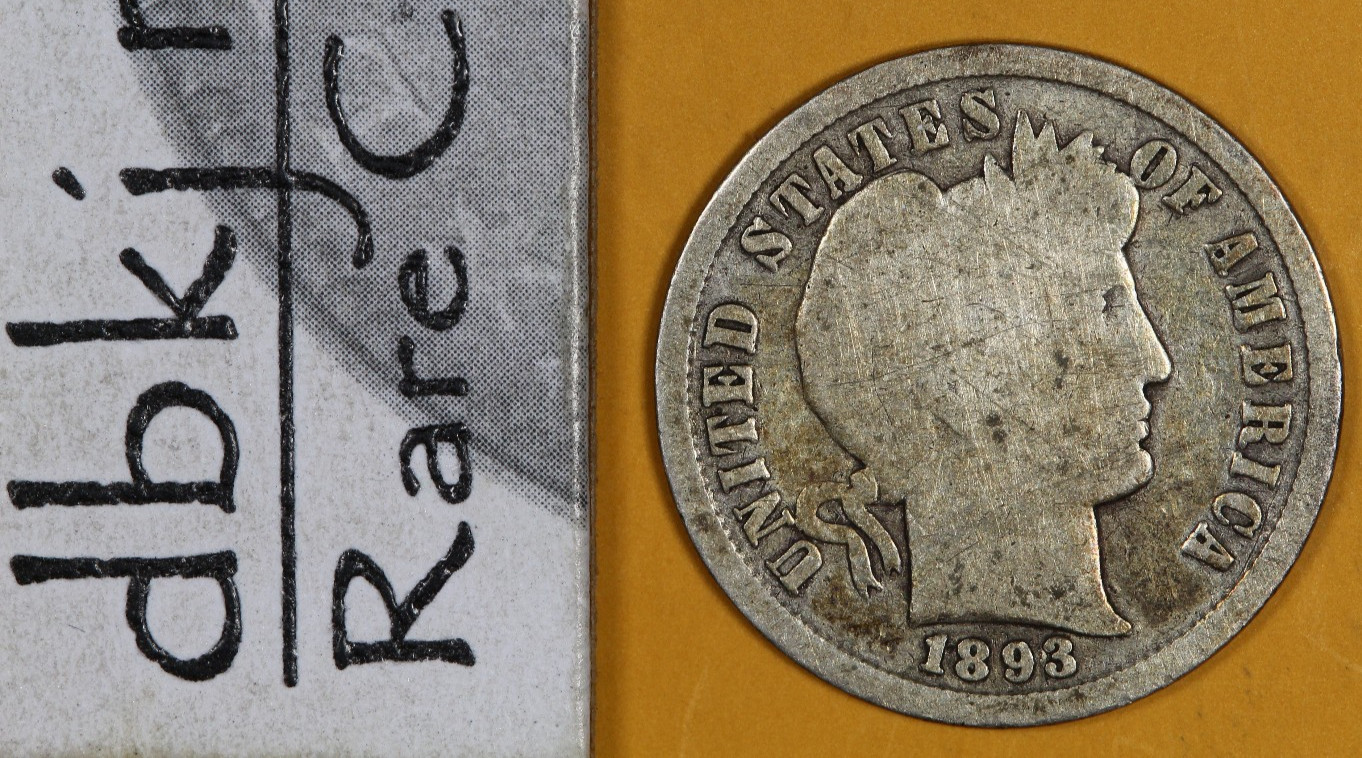 1893 S - Liberty Head "Barber" Silver Dime 10¢ - G Good dbkjB