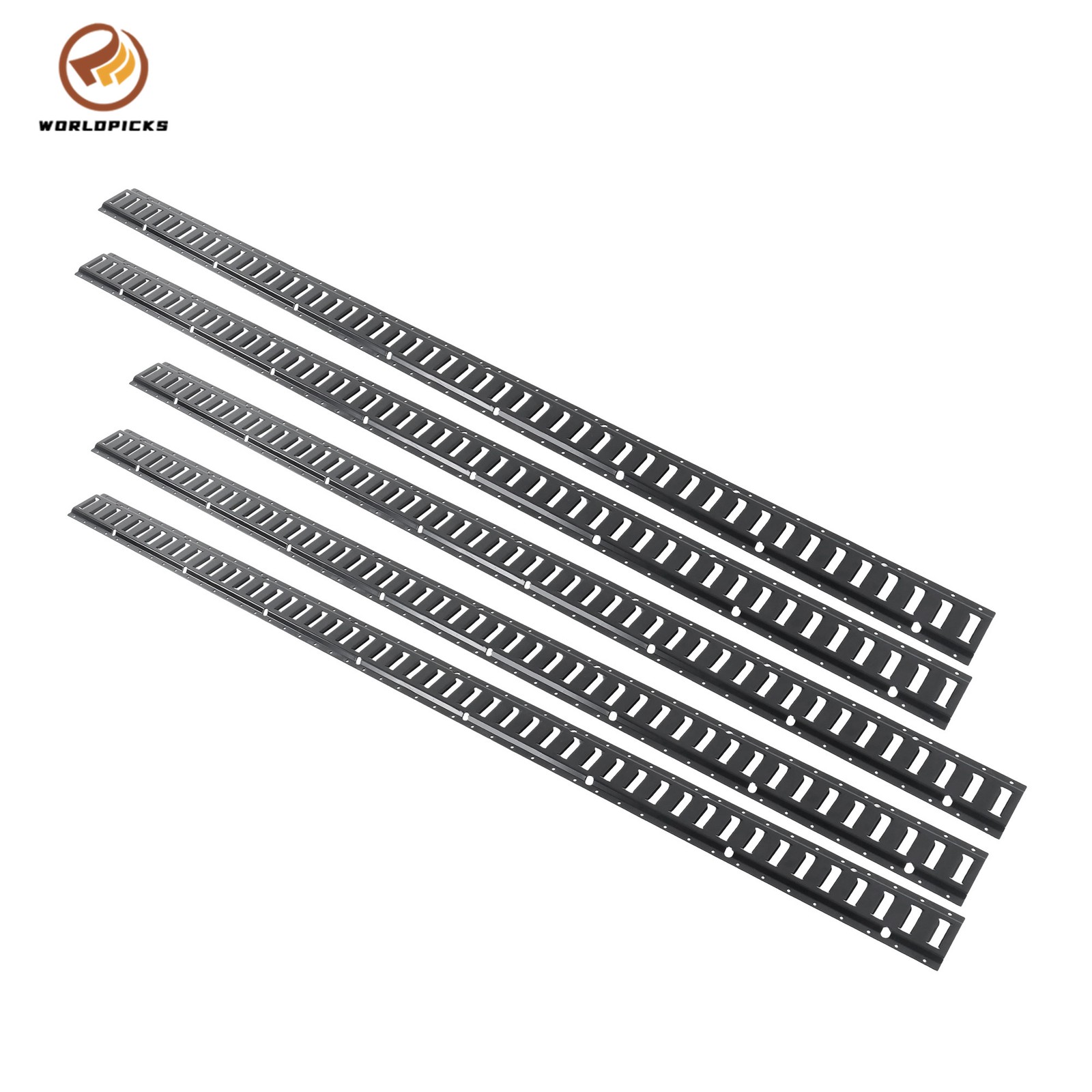 5 Pcs 8' Black E Track Rails Kit Matte Finish For Extended Cargo Transport Steel
