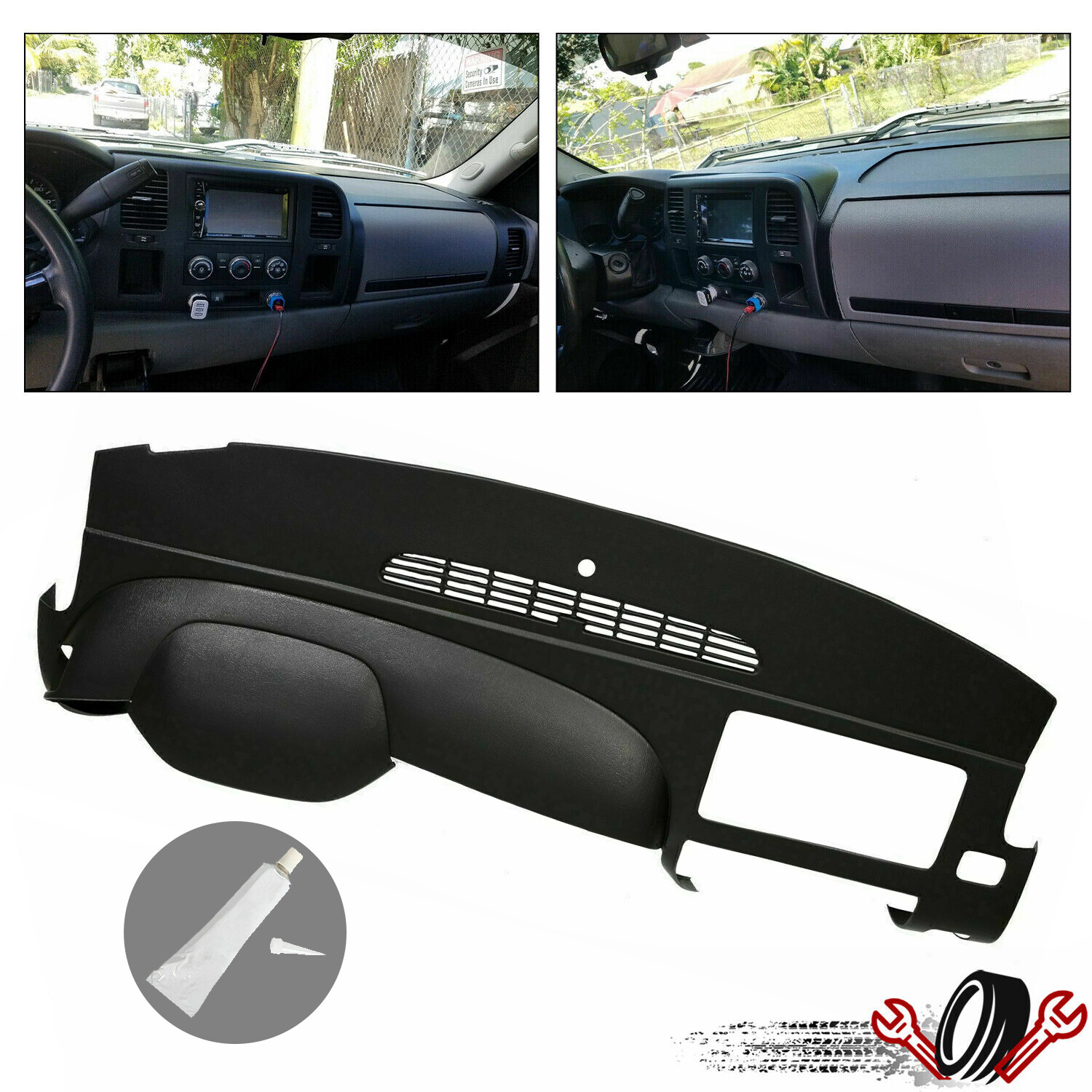 Complete Black Dash Board Cover Cap For 07-14 Silverado LS LT WT Sierra SL SLE