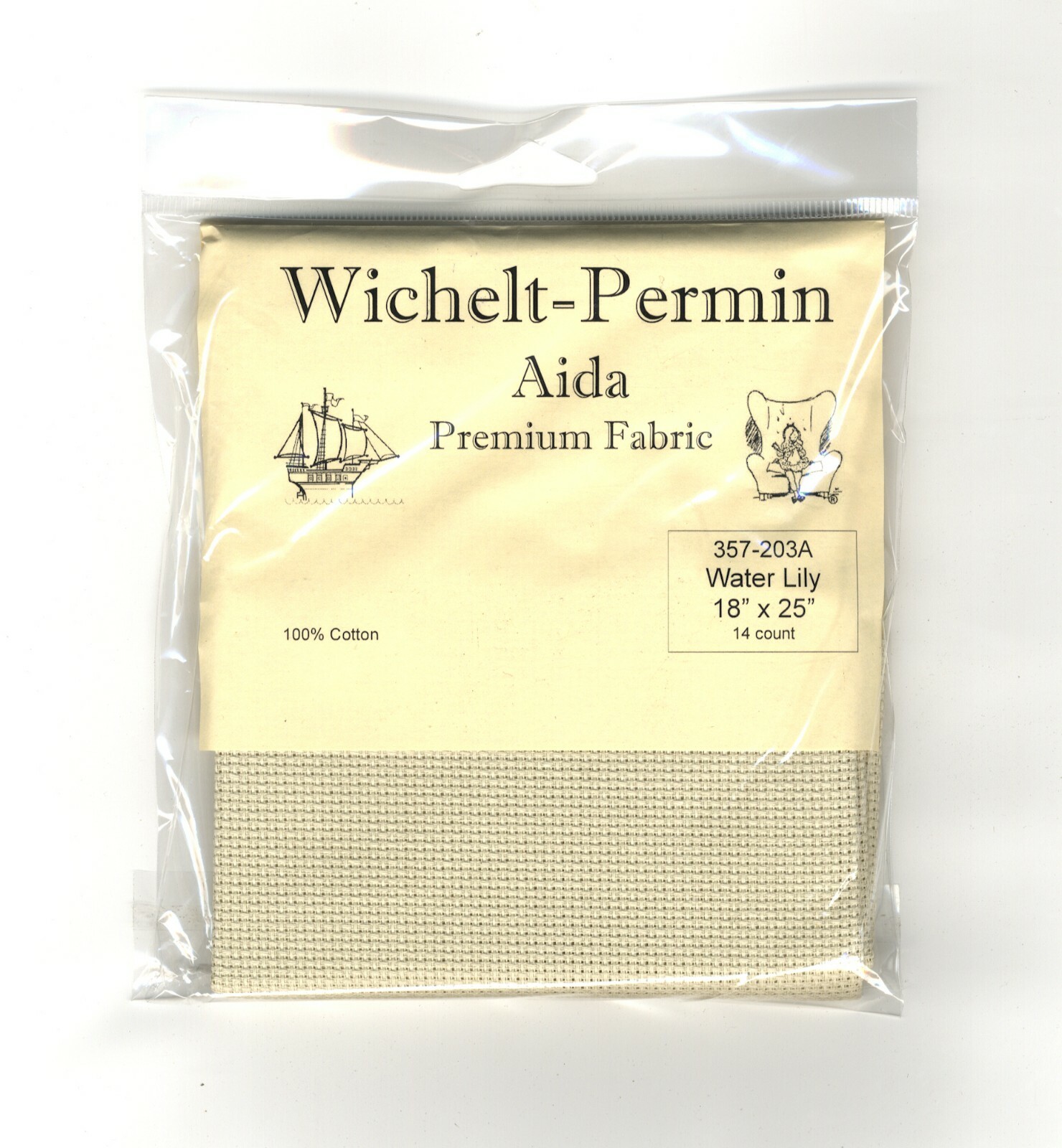 Wichelt-Permin 14Ct Water Lily Aida XStitch Fabric 18" x 25" #357-203A