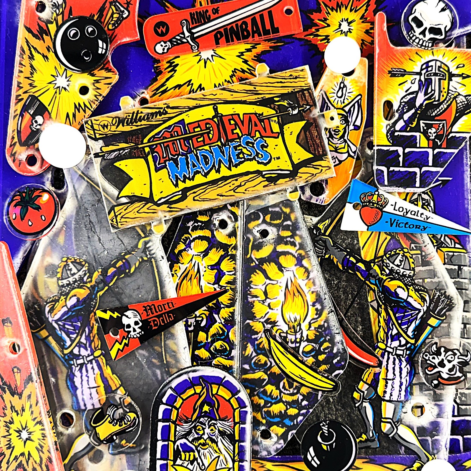 Williams Medieval Madness Pinball Machine Playfield Plastic Set ORIGINAL NOS