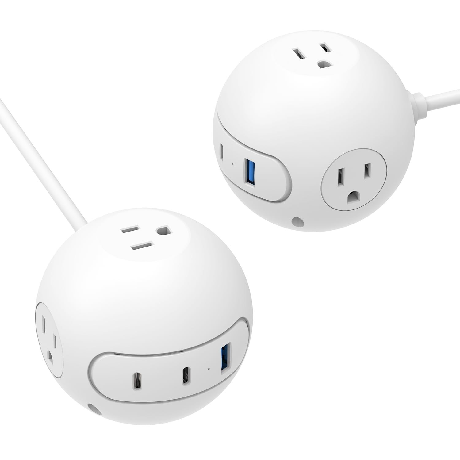 2 Pack 20W USB C Power Strip,Power Strips with Surge Protection-3 Widely Outl...