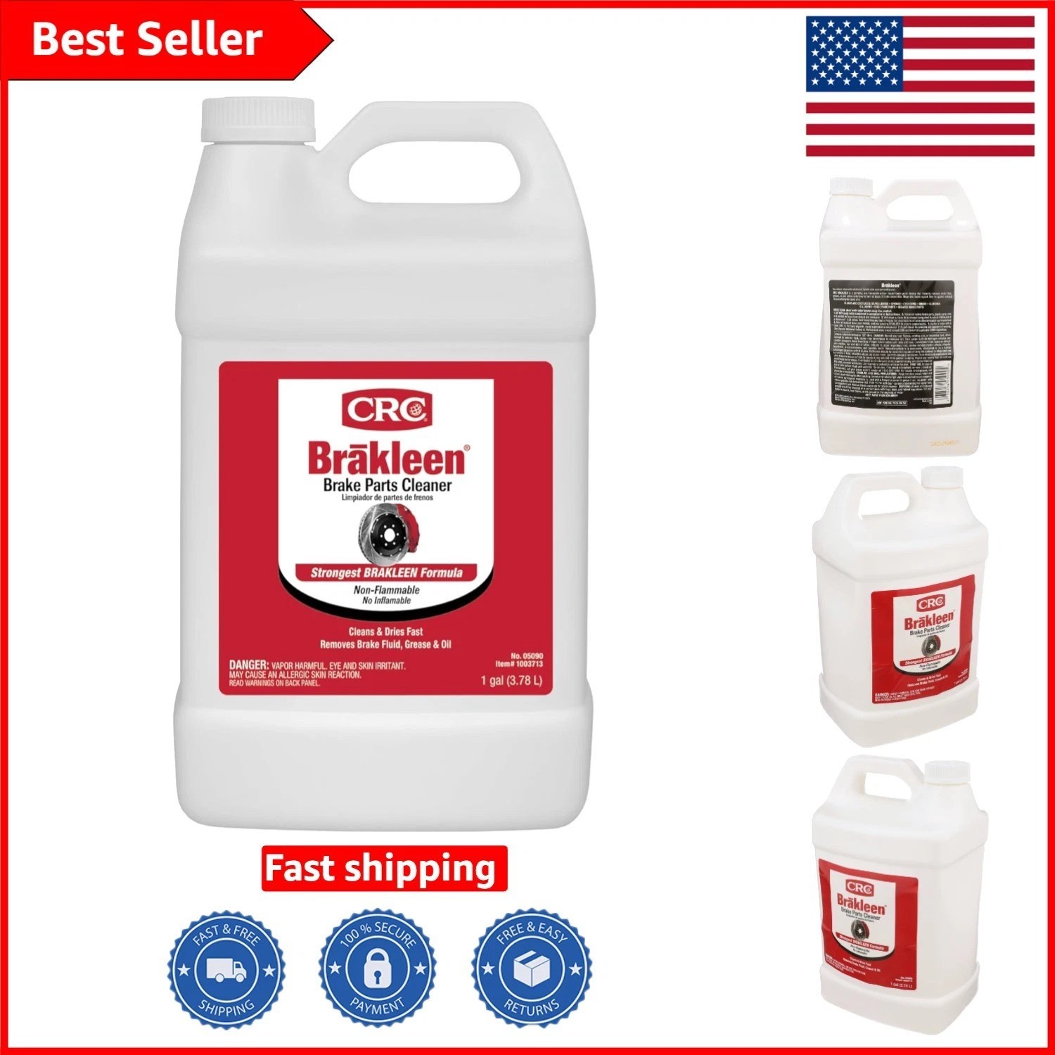 Brakleen Non-Flammable Brake Parts Cleaner 1 Gallon - Eco-Friendly Solution