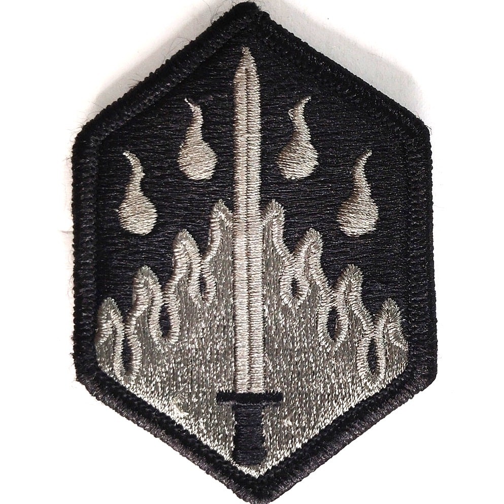 US Army 48th Chemical Brigade Novelty Patch Subdued 3" × 2‑1/8" Hook Back