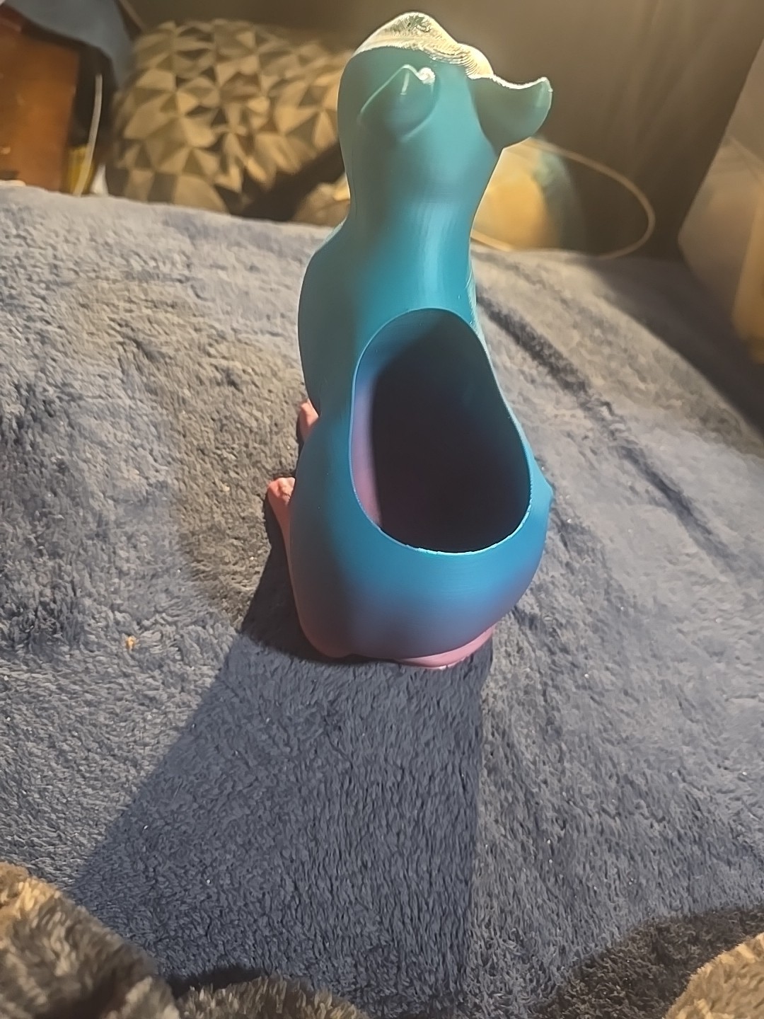 Blue And Purple Sitting Kitty Planter