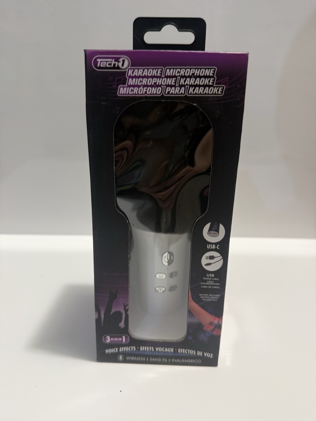 White Wireless Bluetooth Microphone with Echo & Volume Control 8$