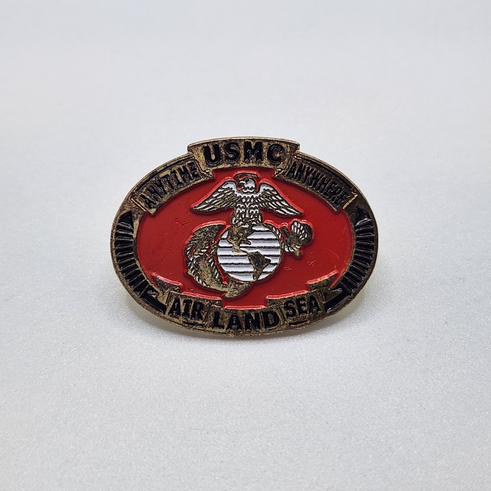 US Marine Corps Anytime / Anywhere Pin USMC Air, Land, Sea Pin Lapel Pin Hat Pin