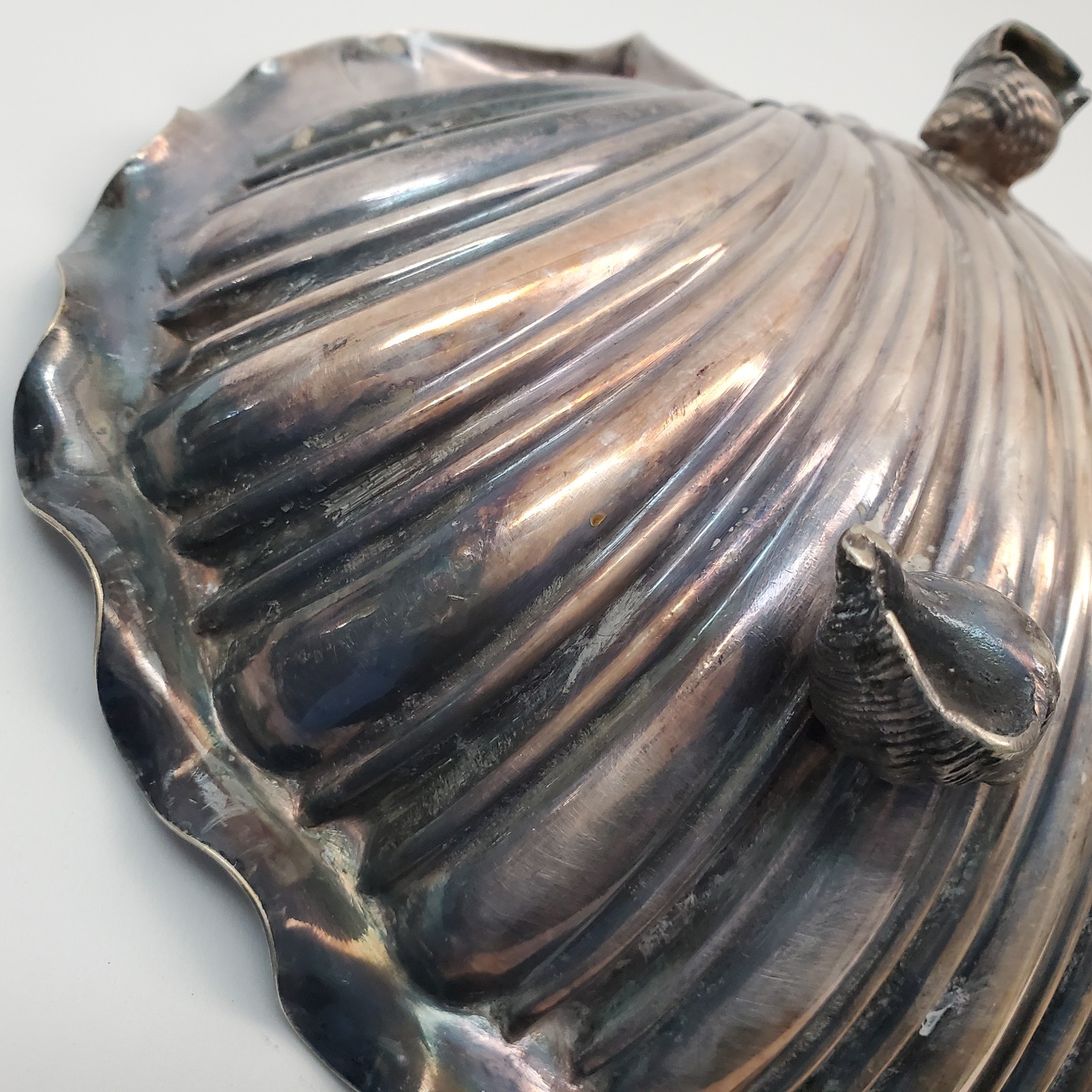 Antique Wilson & Sharp Edinburgh SCALLOP Shell Dish Silver‑Plate 8885 Footed